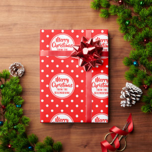 Red Polka Dos Weihnachtswrapping Paper Geschenkpapier