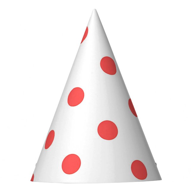 Red Polka Dot auf Pink Party Hat Partyhütchen (Vorderseite)