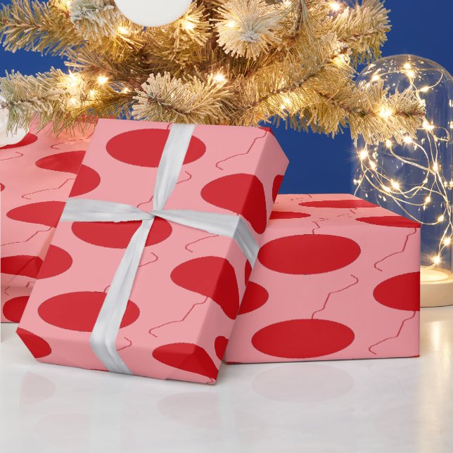 : Red Polka Dot ballon Geschenkpapier (Feiertage)