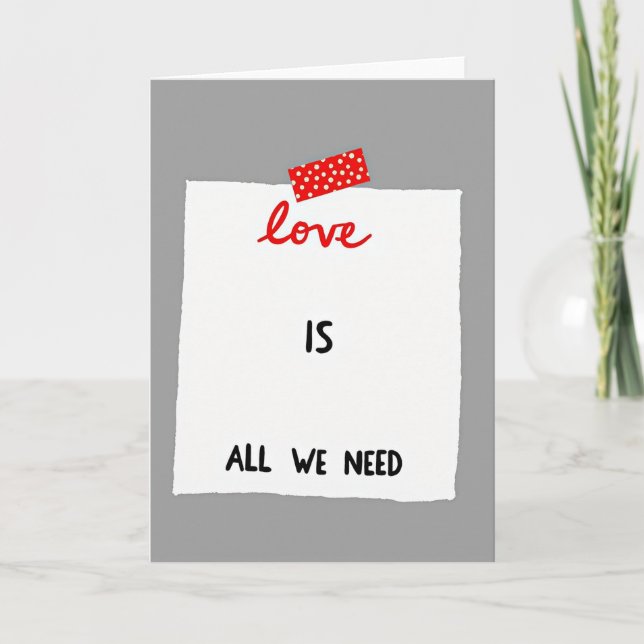 Red Polka Dot Love Note Card Karte (Vorderseite)