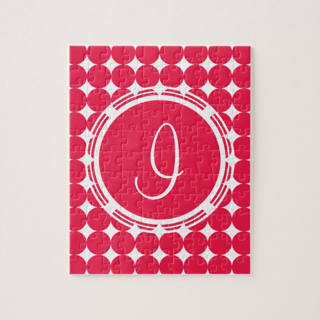 Red Polka Dot Monogram (Vertikal)