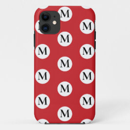 Red Polka Dot Monogram Case-Mate iPhone Hülle