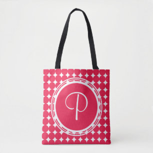 Red Polka Dot Monogram Tasche