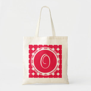 Red Polka Dot Monogram Tragetasche