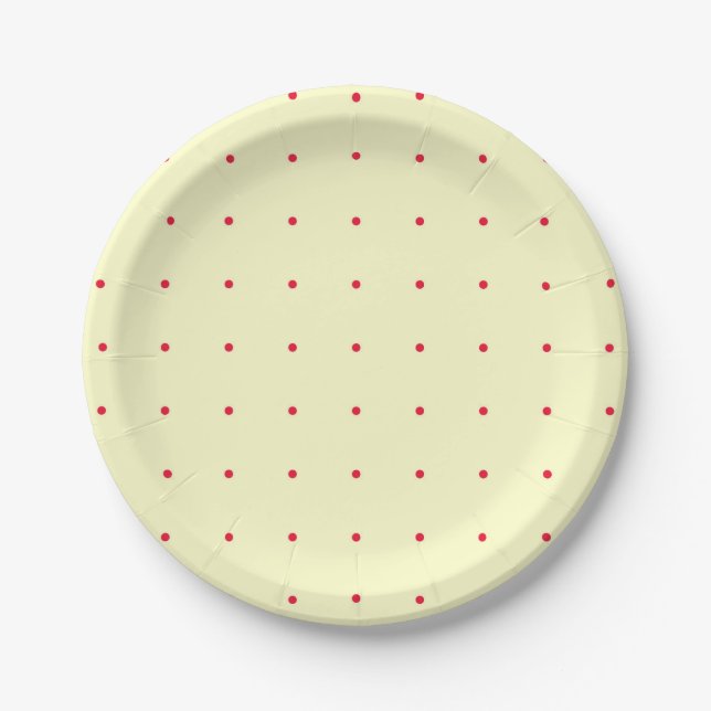Red Polka Dot Paper Plate Pappteller (Vorderseite)