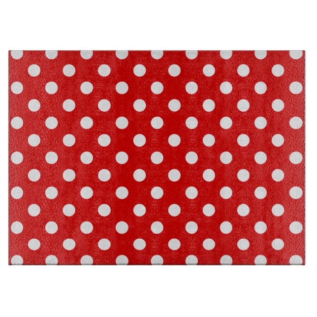Red Polka Dot Pattern Schneidebrett (Vorderseite)
