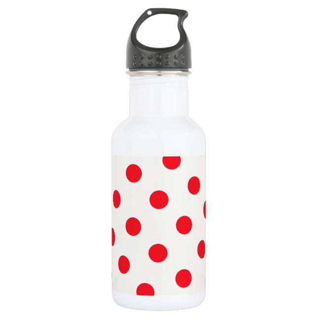Red Polka Dot Retro Design Edelstahlflasche (Vorderseite)