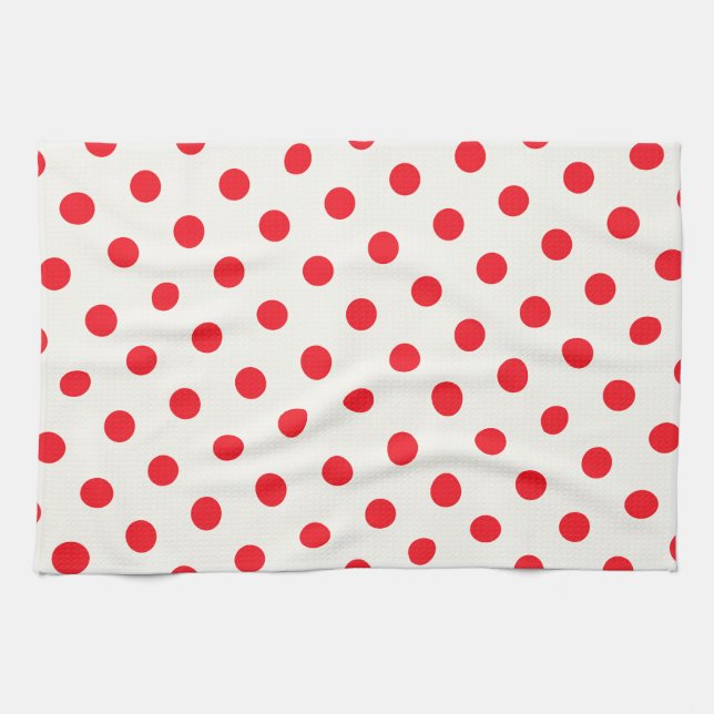 Red Polka Dot Retro Design Handtuch (Horizontal)