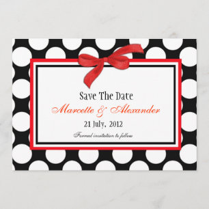 Red Polka Dot Save the Date