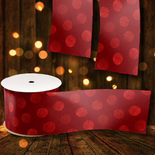 Red Polka Dots Abstrakt Moderne Elegante Weihnacht Satinband