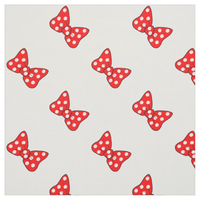 Red Polka Dots Bows auf Weiß Stoff (Muster)