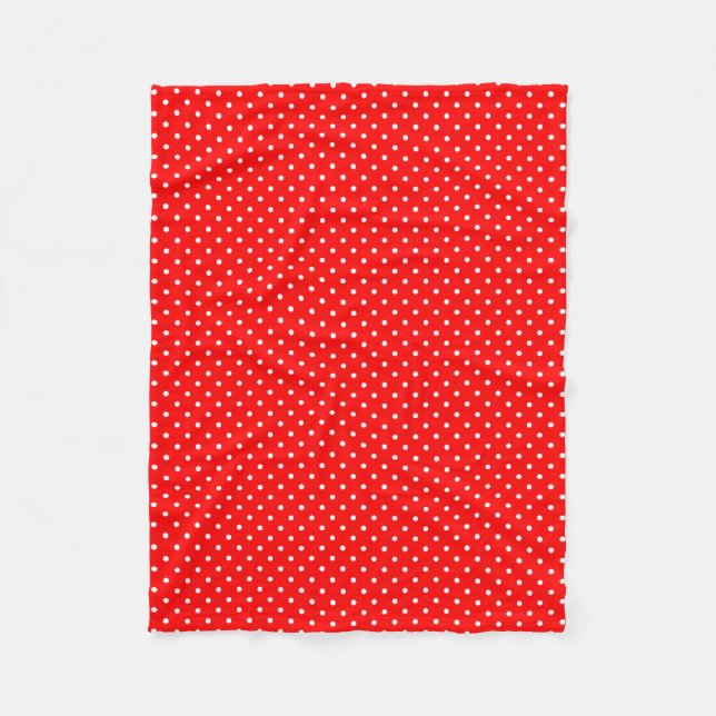 Red Polka Dots Fleece Blanket (Vorderseite)
