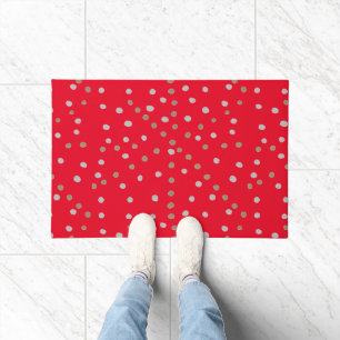 Red Polka Dots Fußmatte