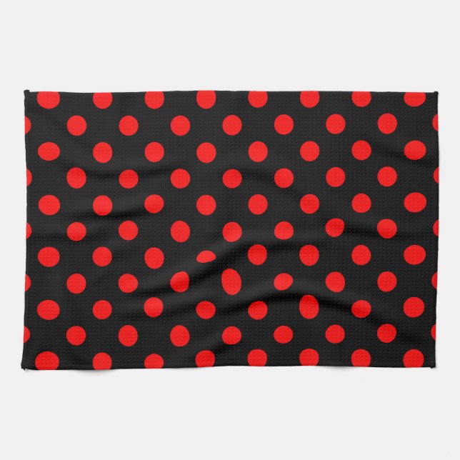 Red Polka Dots Geschirrtuch (Horizontal)