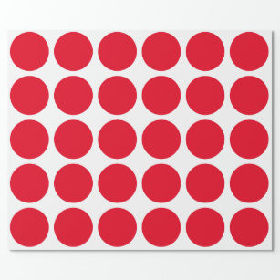 Red Polka Dots Large Geometric Muster Weiß Geschenkpapier