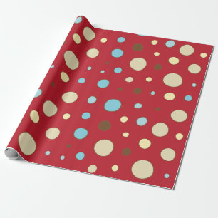 Red Polka Dots Muster Geschenkpapier