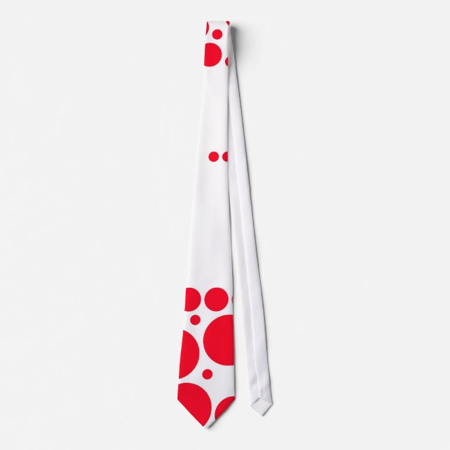 Red Polka Dots Musterdesign Krawatte (Vorderseite)
