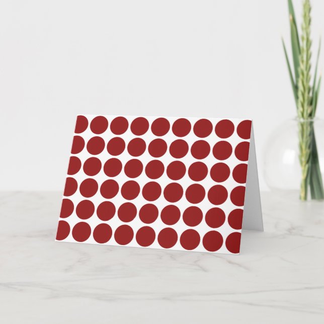 Red Polka Dots on White Feiertagskarte (Vorderseite)