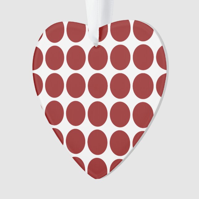 Red Polka Dots on White Ornament (Vorderseite)