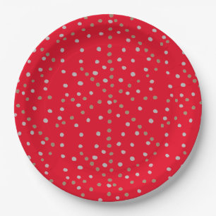 Red Polka Dots Pappteller
