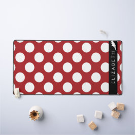 Red Polka Dots, Polka Dot Pattern, Ihr Name Schreibtischunterlage