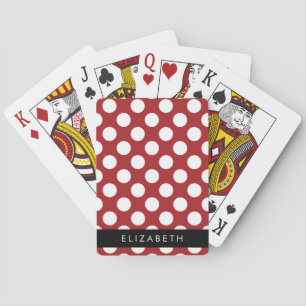 Red Polka Dots, Polka Dot Pattern, Ihr Name Spielkarten