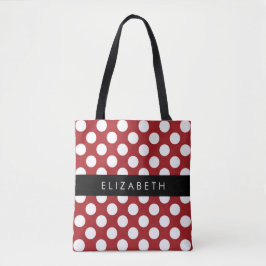 Red Polka Dots, Polka Dot Pattern, Ihr Name Tasche