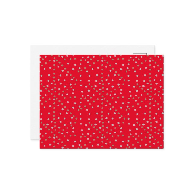 Red Polka Dots Postkarte (Vorderseite/Rückseite Beispiel)