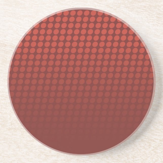 Red Polka Dots Sandstone Coaster Untersetzer (Vorne)