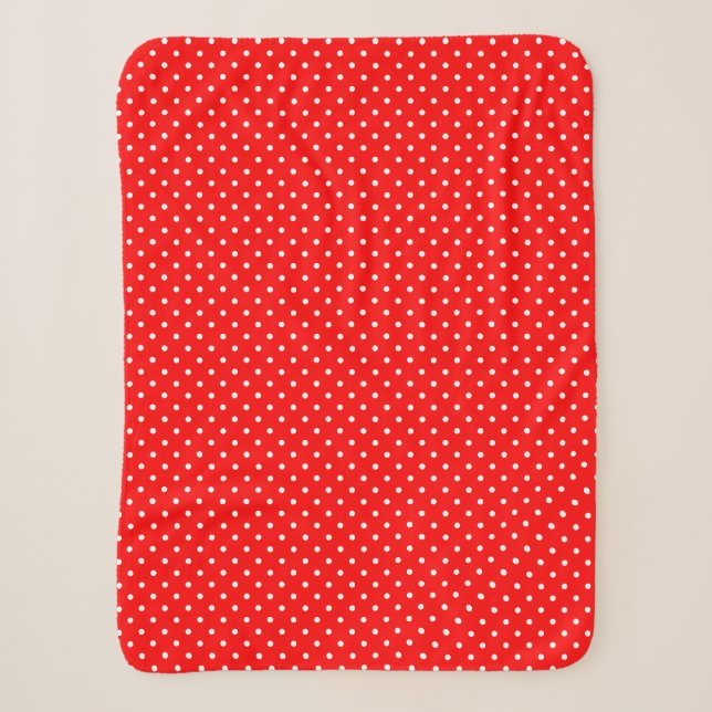 Red Polka Dots Sherpa Blanket Sherpadecke (Vorderseite)