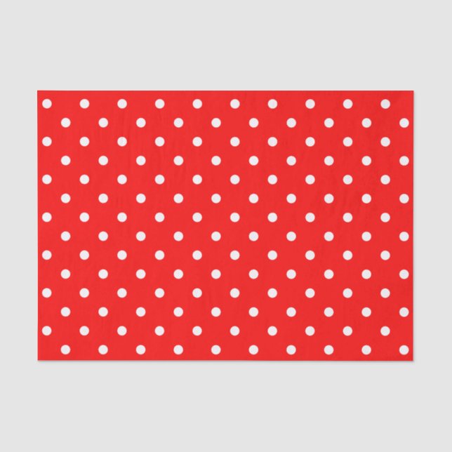 Red Polka Dots Tissue Paper Seidenpapier (Vorderseite)