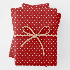 Red Polka Dots Valentinstag Gift Wrap Geschenkpapier Set