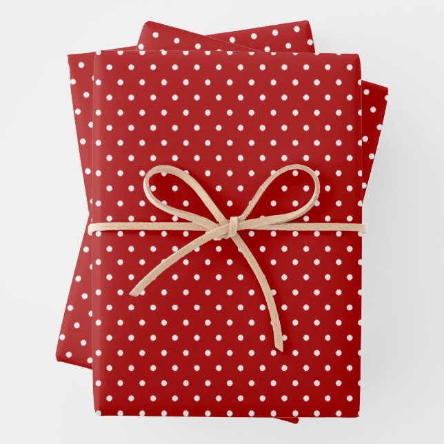 Red Polka Dots Valentinstag Gift Wrap Geschenkpapier Set (Beispiel)