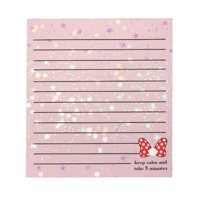 Red polka dots vibrant Ribbon Notizblock (Vorderseite)