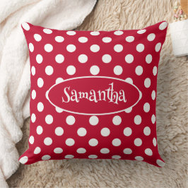 RED + Polka White Dots Kissen