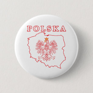 Red Polska Karte mit Adler Button