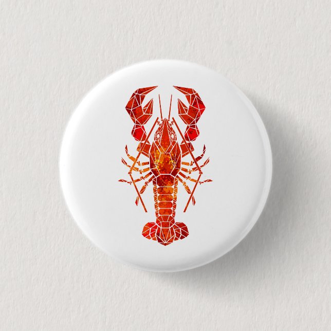 Red polygonal lobster button (Vorderseite)