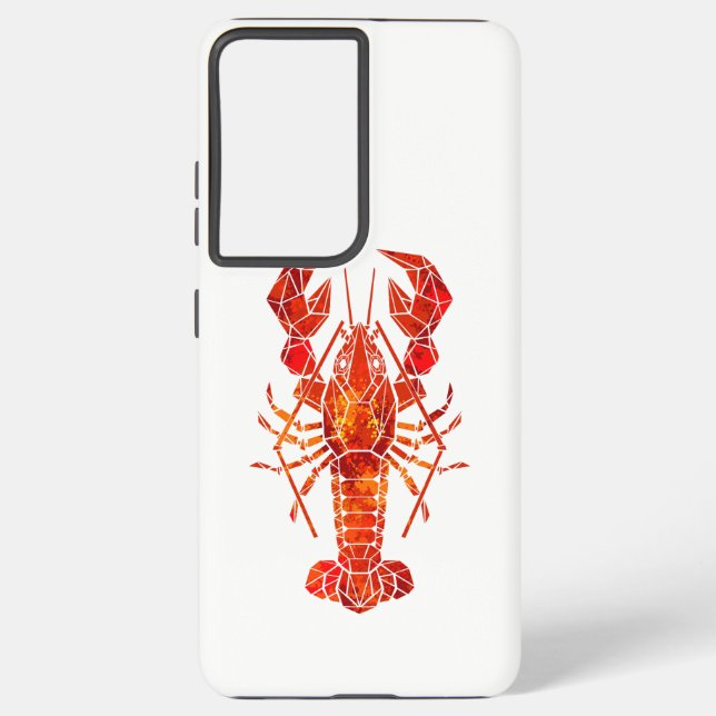 Red polygonal lobster samsung galaxy hülle (Rückseite)