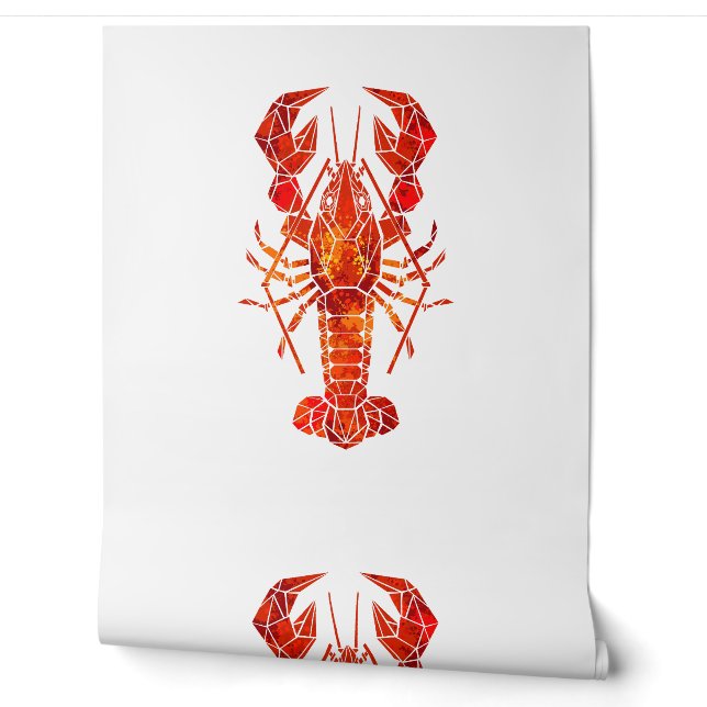 Red polygonal lobster tapete (Abrollen)