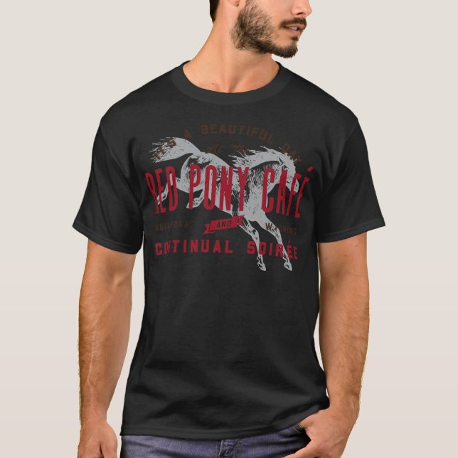 Red Pony Cafe und Continual Golfgolf T-Shirt (Vorderseite)