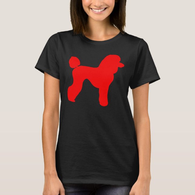 Red Poodle Silhouette T-Shirt (Vorderseite)