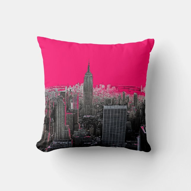 Red Pop Art New York City Kissen (Vorderseite)