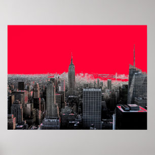 Red Pop Art New York City Poster Imprimer