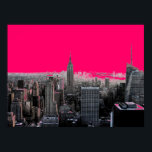 Red Pop Art New York City Poster Print<br><div class="desc">Red - Black & White New York City - Manhattan Wolkenkratzer Digital Art Image</div>