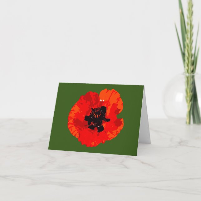 Red Poppe Blume Card (Vorderseite)