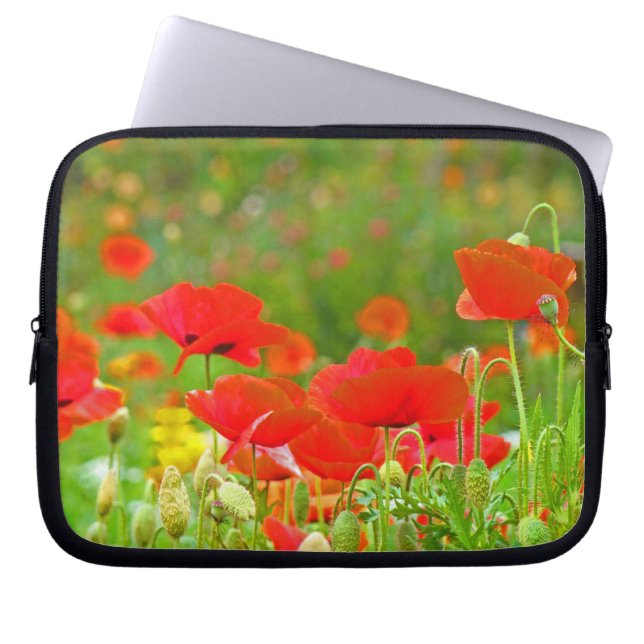 Red Poppe Blume Notebook-Tasche Laptopschutzhülle (Vorderseite)