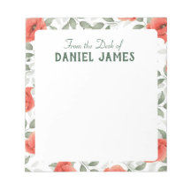 Red Poppe Blume Personalisiert Notepad