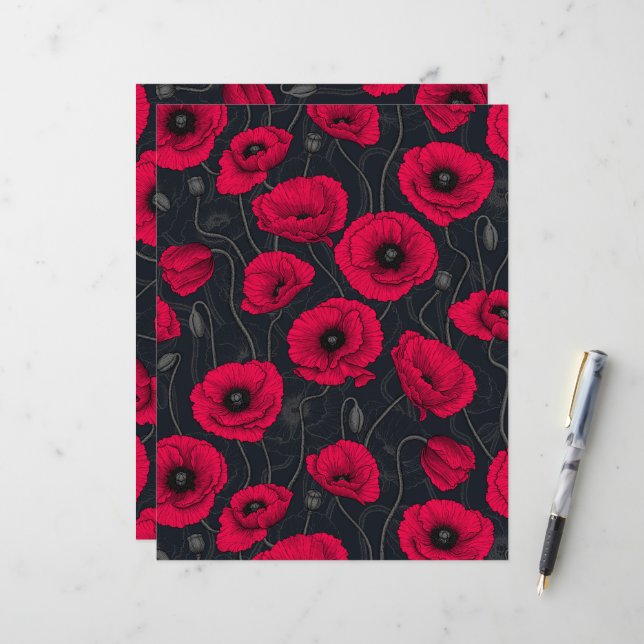Red Poppies (Vorderseite/Rückseite Beispiel)