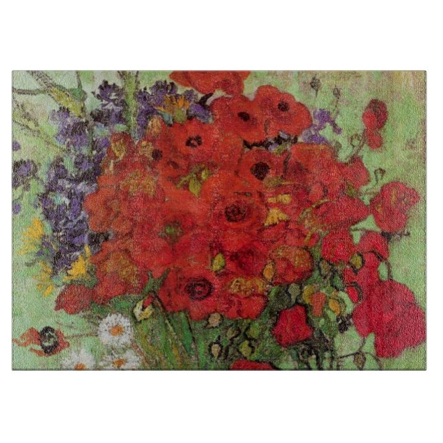 Red Poppies and Daisies von Vincent van Gogh Schneidebrett (Vorderseite)