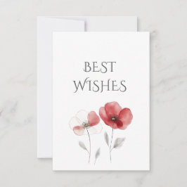 Red Poppies Best Wish Dankeskarte